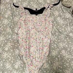 Wonder Nation Floral Print Swim Bodysuit